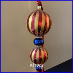 Christopher Radko Crimson Stripes Deluxe Drop Ornament