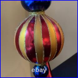 Christopher Radko Crimson Stripes Deluxe Drop Ornament