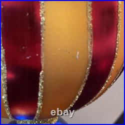 Christopher Radko Crimson Stripes Deluxe Drop Ornament