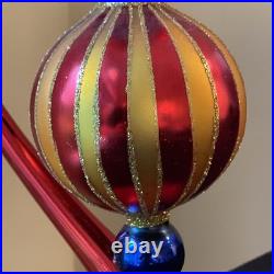 Christopher Radko Crimson Stripes Deluxe Drop Ornament