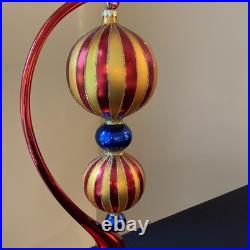 Christopher Radko Crimson Stripes Deluxe Drop Ornament