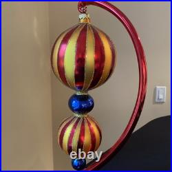 Christopher Radko Crimson Stripes Deluxe Drop Ornament