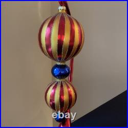 Christopher Radko Crimson Stripes Deluxe Drop Ornament