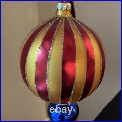 Christopher Radko Crimson Stripes Deluxe Drop Ornament