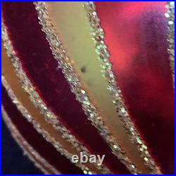 Christopher Radko Crimson Stripes Deluxe Drop Ornament