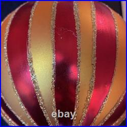 Christopher Radko Crimson Stripes Deluxe Drop Ornament