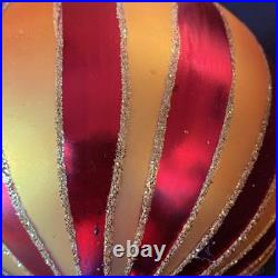 Christopher Radko Crimson Stripes Deluxe Drop Ornament