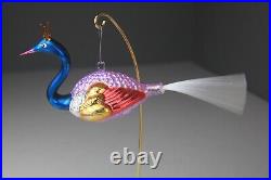 Christopher Radko Crowned Peacock Collectable Glass Ornament 94-377-0