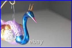 Christopher Radko Crowned Peacock Collectable Glass Ornament 94-377-0