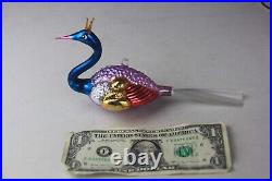 Christopher Radko Crowned Peacock Collectable Glass Ornament 94-377-0