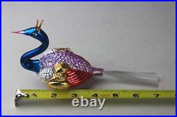 Christopher Radko Crowned Peacock Collectable Glass Ornament 94-377-0