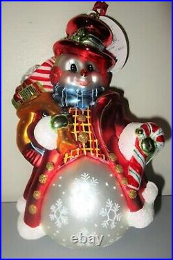 Christopher Radko DAPPER SNOW CHAP Snowman Christmas Ornament NWT 1015224+Box 9