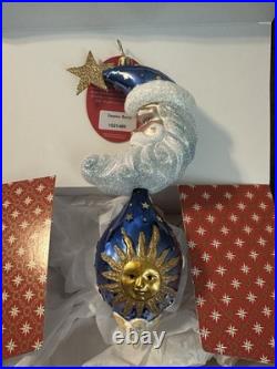 Christopher Radko DAYSTAR SANTA Celestial Star Moon Blue Ornament 1021488 New