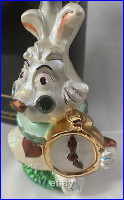 Christopher Radko DISNEY'S Alice In Wonderland Ornament WHITE RABBIT In Box
