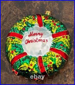 Christopher Radko D'LITE Wreath withCandles & Bow Ornament 1014079 VERY RARE ONE
