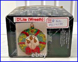 Christopher Radko D'LITE Wreath withCandles & Bow Ornament 1014079 VERY RARE ONE