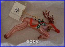 Christopher Radko Dash Away All Blown Glass Reindeer Christmas Ornament
