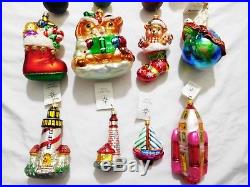Christopher Radko Decorative Christmas Ornaments Collectible Lot of 15