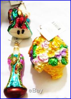 Christopher Radko Decorative Christmas Ornaments Collectible Lot of 15