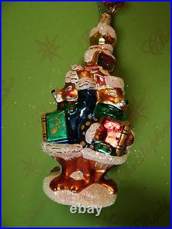 Christopher Radko Deer A Caroling Glass Ornament