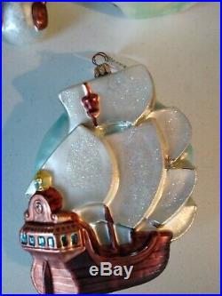 Christopher Radko Disney Christmas Peter Pan Glass Ornament set 5 Pcs Set