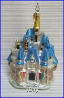 Christopher Radko Disney Cinderella's Castle Glass Ornament Rare