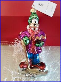 Christopher Radko Disney Goofy Hockey Player Christmas Ornament