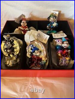 Christopher Radko Disney LE Set of 5 Ornaments Mickey's 70 HAPPY YEARSPristine