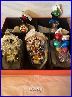 Christopher Radko Disney LE Set of 5 Ornaments Mickey's 70 HAPPY YEARSPristine