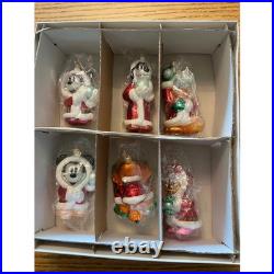 Christopher Radko Disney Mickey and Friends Snowball Fun 2000 6 Ornament Set COA