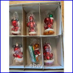 Christopher Radko Disney Mickey and Friends Snowball Fun 2000 6 Ornament Set COA