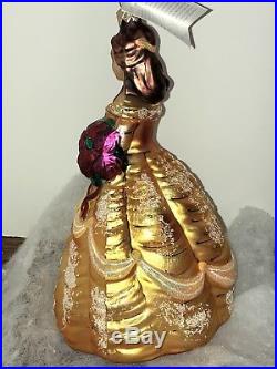 Christopher Radko Disney Ornament BELLE Beauty And The Beast RARE In Box