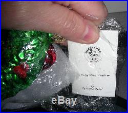 Christopher Radko Disney Ornaments Mickey Mouse Wreath Exclusive Christmas 1998