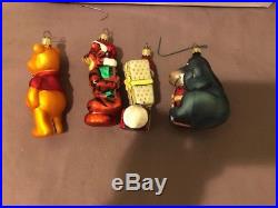 Christopher Radko Disney Poo-Bear Eyore Tigger Piglett Christmas Ornament Set