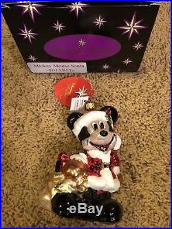 Christopher Radko Disney -RARE -Exclusive Mickey Mouse Santa Ornament