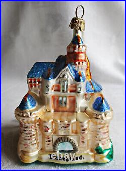 Christopher Radko Disneyland The Blue Castle 1999 glass ornament w hangtag & box