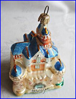 Christopher Radko Disneyland The Blue Castle 1999 glass ornament w hangtag & box