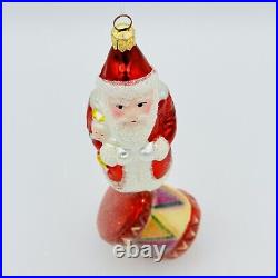 Christopher Radko Drummer Santa Glass Christmas Ornament 9 RARE Vintage