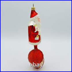 Christopher Radko Drummer Santa Glass Christmas Ornament 9 RARE Vintage