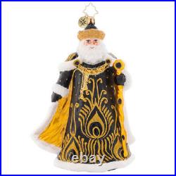 Christopher Radko EBONY ELEGANCE SANTA Ornament 1021627 Black Gold Coat