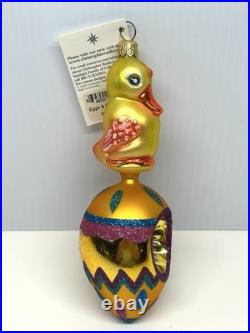 Christopher Radko EGGS & QUACKERS Easter Ornament Vintage 1999 Glass Reflector