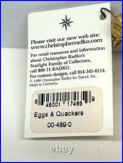 Christopher Radko EGGS & QUACKERS Easter Ornament Vintage 1999 Glass Reflector