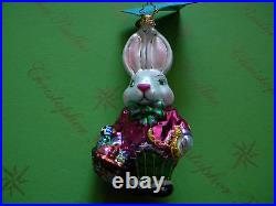 Christopher Radko Easter Bunny Time Glass Ornament
