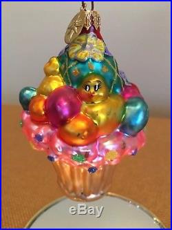 Christopher Radko Easter Ornaments LOT OF 6 ASSORTED EGGS RABBITS CUPCAKES
