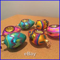 Christopher Radko Easter Ornaments LOT OF 6 EASTER BRIGHTS EGG ORNAMENTS