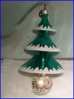 Christopher Radko Elegant EvergreenThree Tiered Tree Ornament 004060 Italian