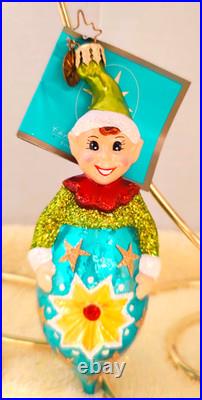 Christopher Radko Elf Pixie Reflector Teardrop Set of 3