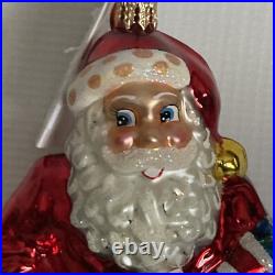 Christopher Radko Express Request Santa Glass Christmas Ornament 6 READ Rare
