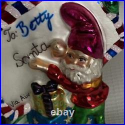 Christopher Radko Express Request Santa Glass Christmas Ornament 6 READ Rare