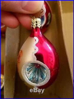 Christopher Radko FANTASIA NEWCASTLE WOODS Ornament Set of 6 Reflector Ball Drop